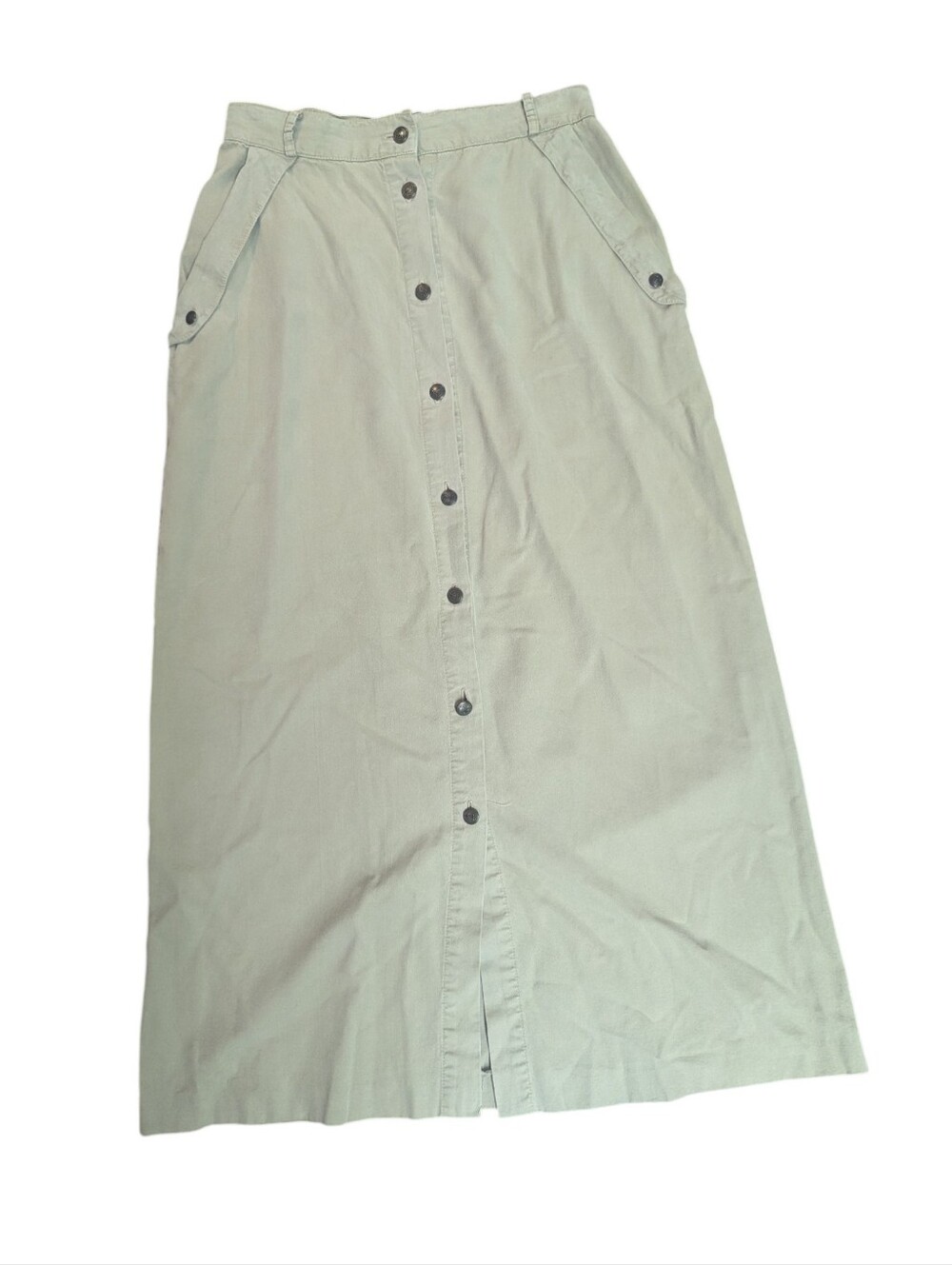 Vintage Contempo Tencel Button Front Midi Skirt Size 10- Made in CAN